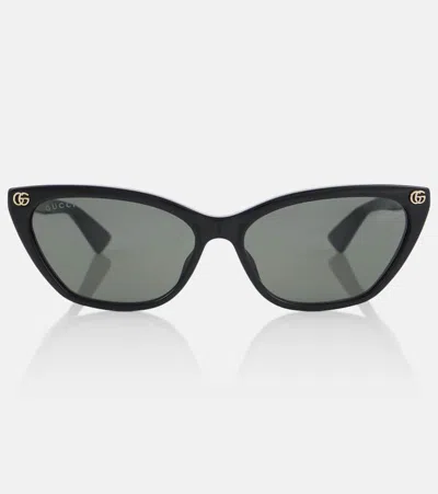Gucci Double G Cat-eye Sunglasses In Black