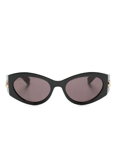 Gucci Double G Cat-eye Sunglasses In Black