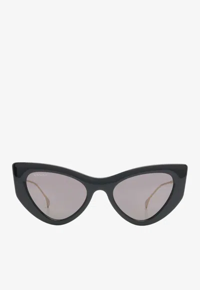 Gucci Double G Cat-eye Sunglasses In Gray