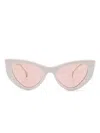 Gucci Double G Cat-eye Sunglasses In Neutrals