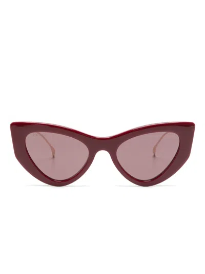 Gucci Double G Cat-eye Sunglasses In Red