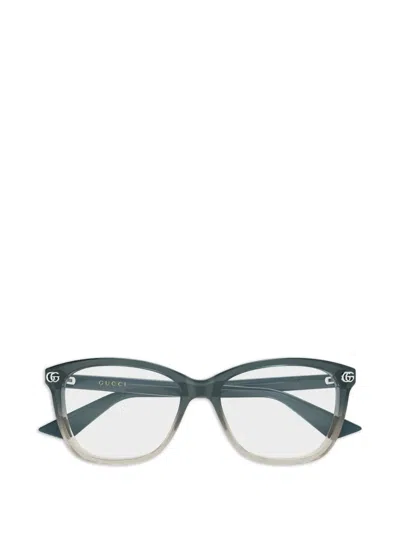 Gucci Double G Cat-eye Glasses In Green