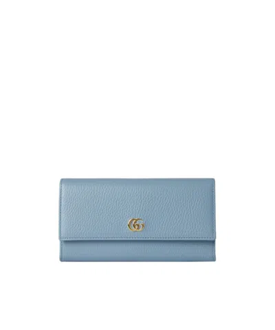 Gucci Double G Continental Wallet In Blue