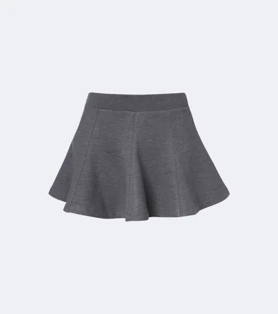 Gucci Double G Cotton And Silk Miniskirt In Grey