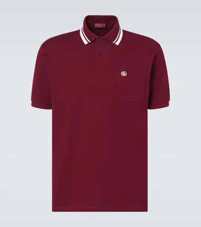 GUCCI DOUBLE G COTTON-BLEND PIQUÉ POLO SHIRT