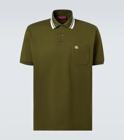 Gucci Double G Cotton-blend Piqué Polo Shirt