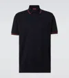 Gucci Double G Cotton-blend Piqué Polo Shirt In Blue