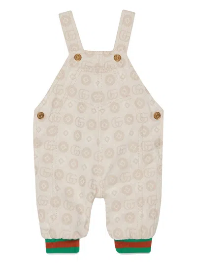 Gucci Babies' Double G Cotton Overall In White