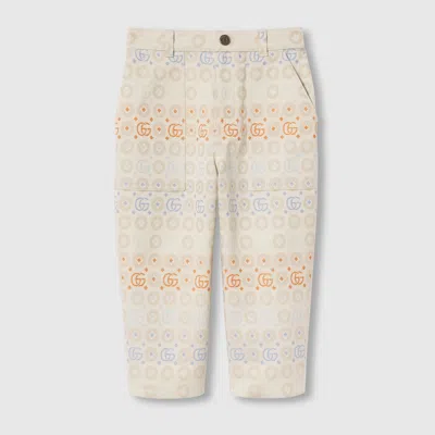 Gucci Kids' Double G Cotton Pant In White