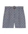Gucci Double G Cotton Shorts In Gray
