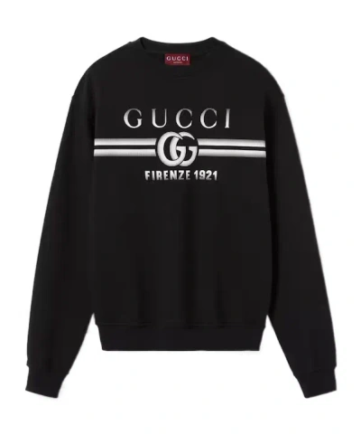 Gucci Mens Black Mc Graphic-print Crewneck Cotton Sweatshirt