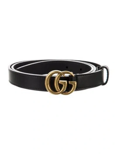 Pre-owned Gucci Double G Double G Logo Belt In Black