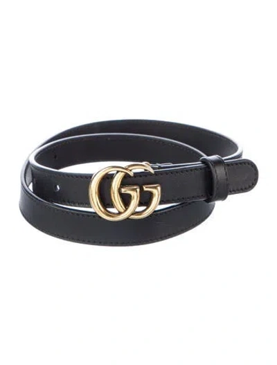 Pre-owned Gucci Double G Double G Logo Belt In Black