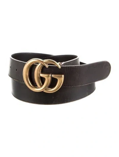 Pre-owned Gucci Double G Double G Logo Belt In Brown