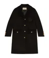 Gucci Double G Embroidered Button-front Coat In Black
