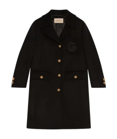 GUCCI GUCCI DOUBLE G EMBROIDERY COAT