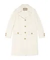 Gucci Double G Embroidered Button-front Coat In White