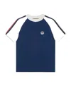 Gucci Double G Embroidered Cotton T-shirt In Blue