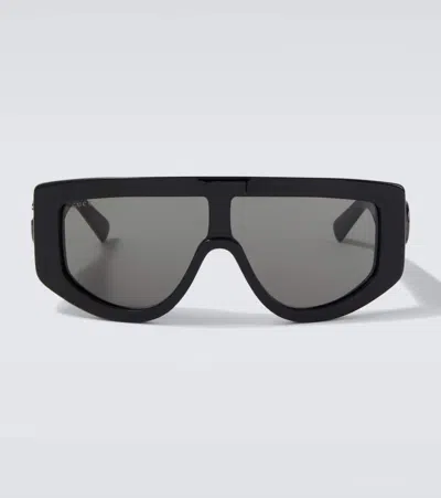 Gucci Double G Flat-top Sunglasses In Black