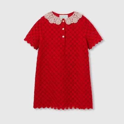 Gucci Kids' Double G Floral Lace Dress