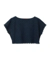 Gucci Double G Flower Lace Top In Blue