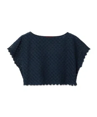 GUCCI DOUBLE G FLOWER LACE TOP
