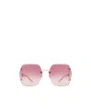 Gucci Double G Geometric-frame Sunglasses In Pink