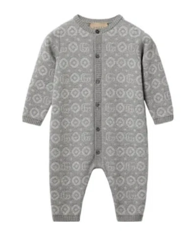 Gucci Double G Geometric Pattern Jumpsuit In Gray