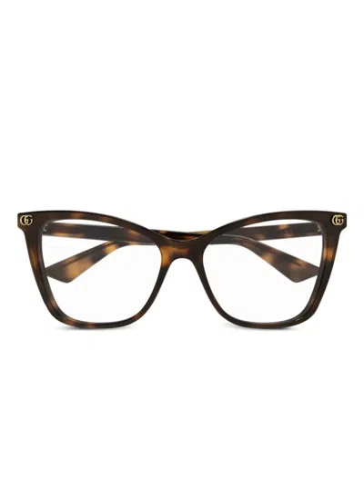 Gucci Double G Glasses In Brown