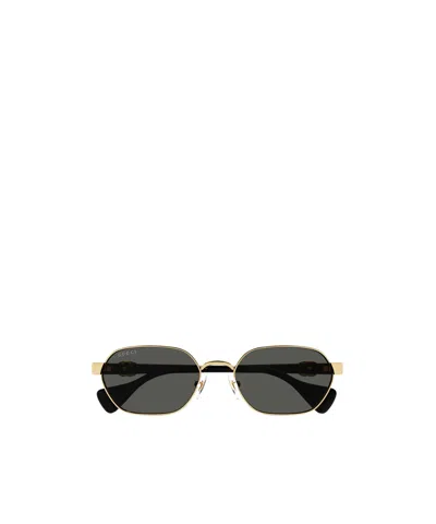 Gucci Double G Hexagon Sunglasses In Gold