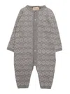 Gucci Double G-intarsia Long-sleeved Romper In Grey