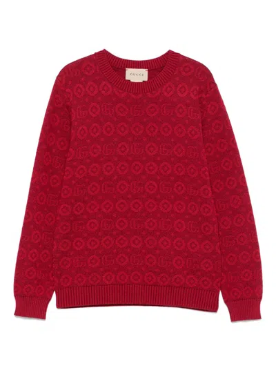 Gucci Kids' Double G-intarsia Sweater In Red