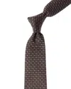 Gucci Double G Jacquard Silk Tie In Brown