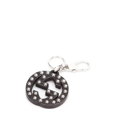 Gucci Double G Key Chain In Black
