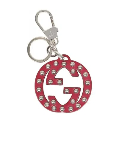 Gucci Double G Key Chain In Red