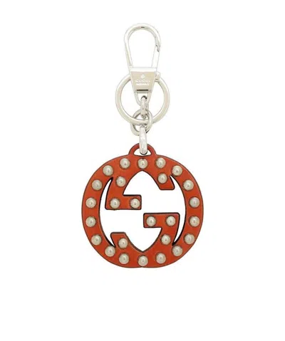 Gucci Double G Key Chain In Red