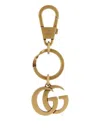 Gucci Double-g Keyring In Gold