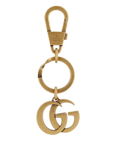Gucci Double-g Keyring In Gold