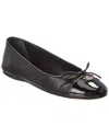 Gucci Double G Leather Ballet Flat In Black
