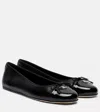 Gucci Double G Leather Ballet Flats