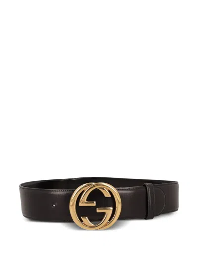 Pre-owned Gucci Double G Leather Belt