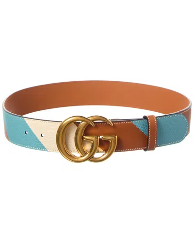 Gucci Double G Leather Belt In Multi