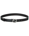 Gucci Double G Leather Belt In Black
