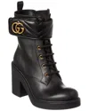 Shop Gucci Double G Leather Boot In Black