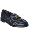 Gucci Double G Leather Loafer In Black