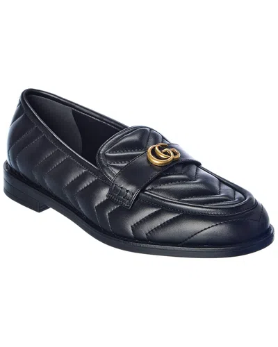 Gucci Double G Leather Loafer In Black