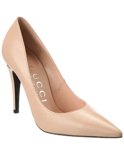 Gucci Double G Leather Pump In Pink