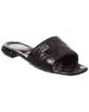 Gucci Meg Flat Sandals With Engraved Signature Gg Logo In Black