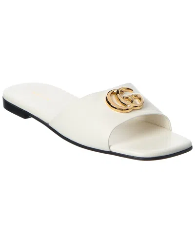Gucci Double G Leather Sandal In Animal Print