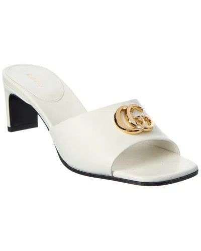 Gucci Double G Leather Sandal In Animal Print